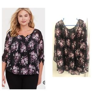 Sheer, long sleeve Torrid top